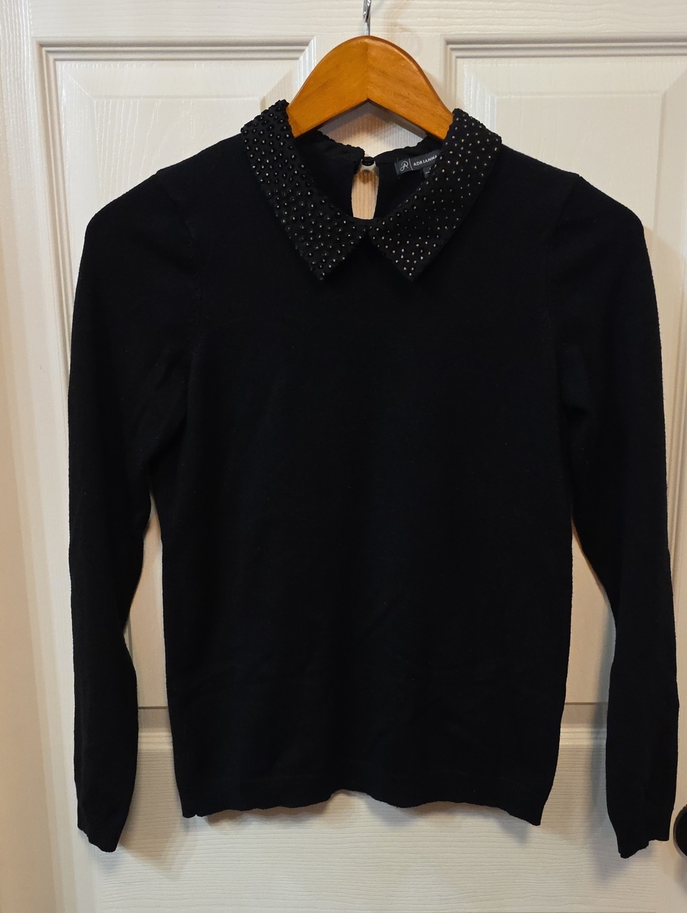 Adrianna Papell Black Collared Sweater